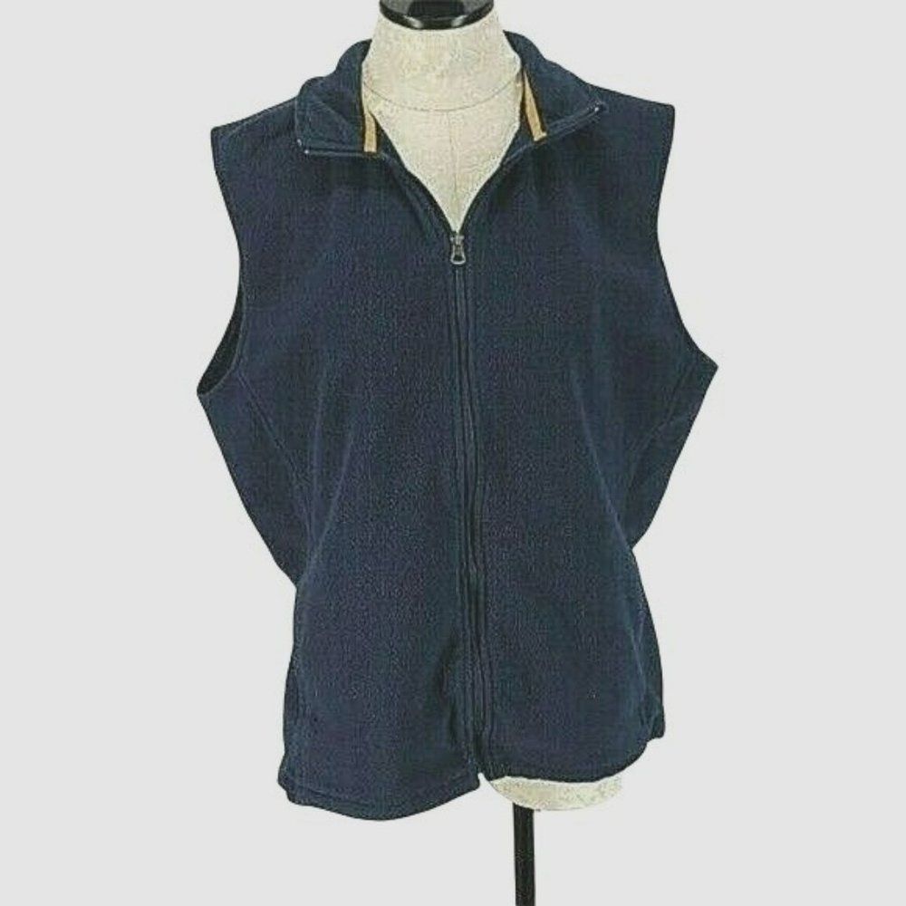 Woolrich ZIP UP mens fleece blue large Vest‎